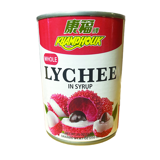 KHAMPHOUK WHOLE LYCHEES IN SYRUP 24cn x 20oz (565g)