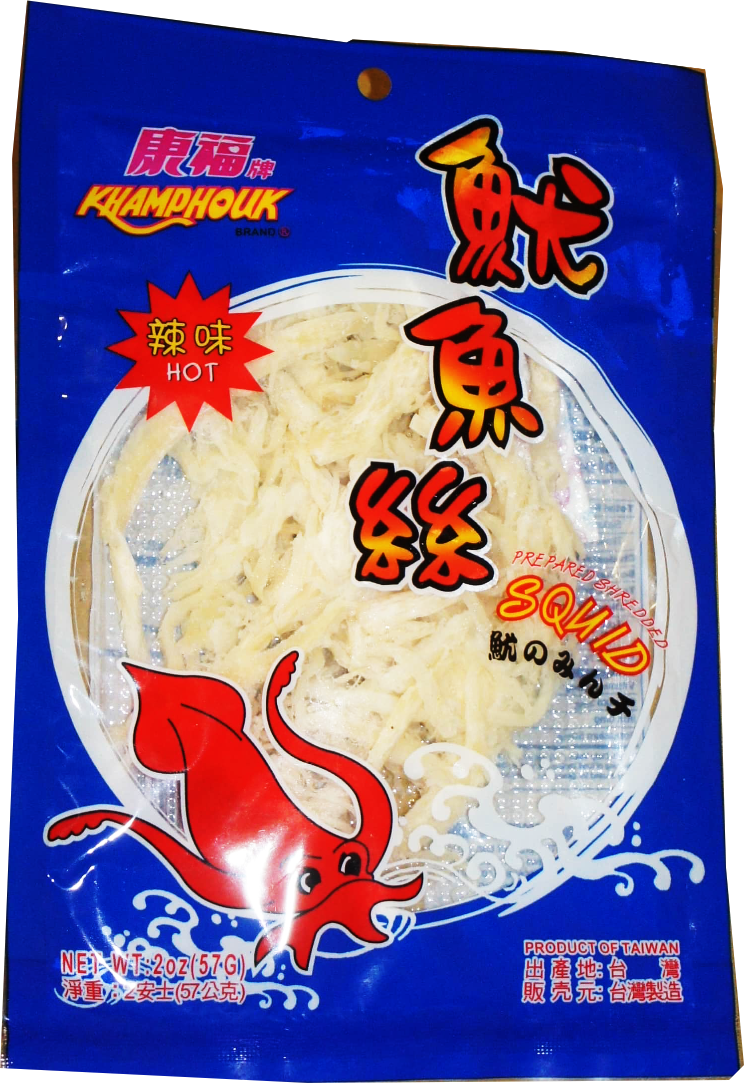 SHREDDED SQUID (HOT) (KP) 50bg x 2oz Taiwan