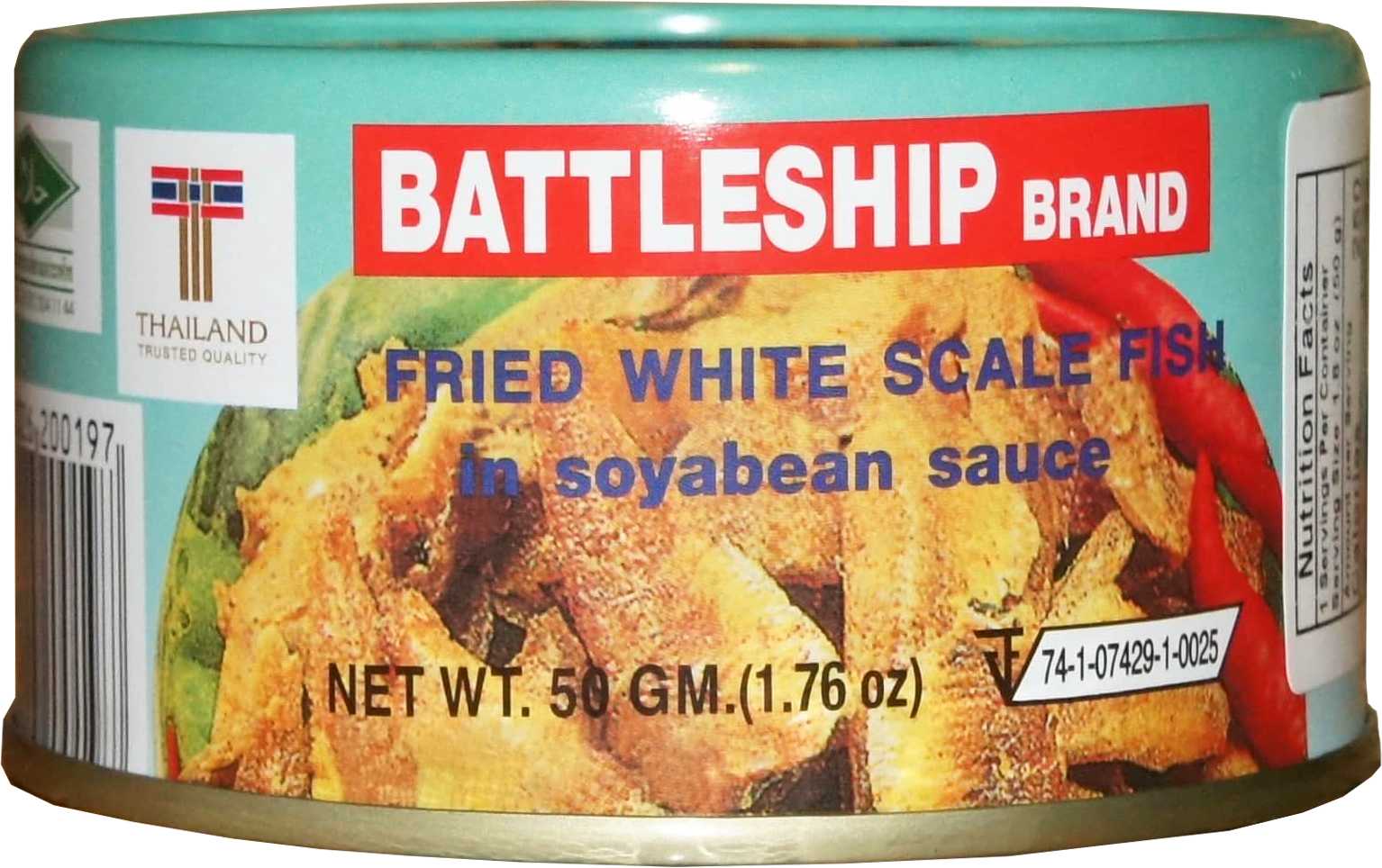 BATTLESHIP FRIED WHITE SCALEFISH (CHIN HUAY) 48cn x 1.76oz (50g)
