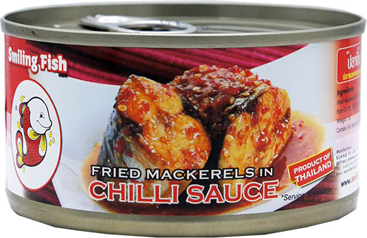 SMILING FISH FRIED MACKERELS IN CHILI SAUCE 48tn x 6.5oz (180g)