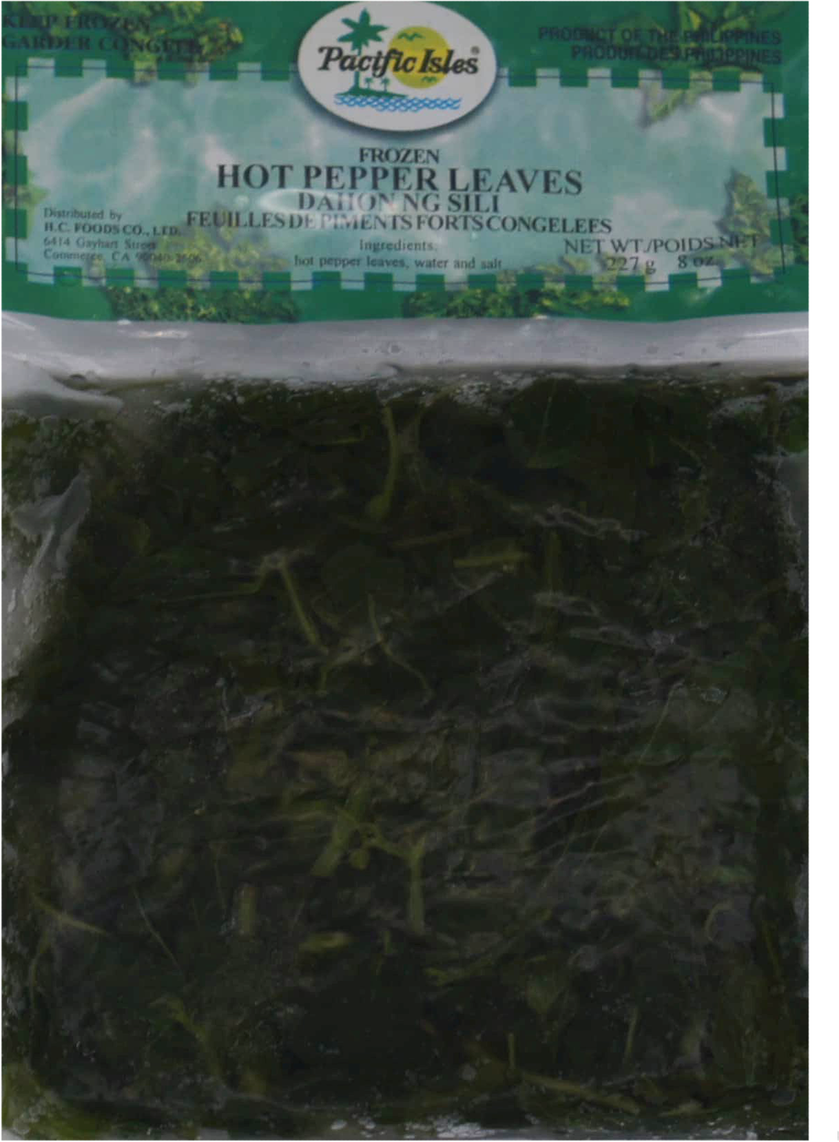 PACIFIC ISLES HOT PEPPER LEAVES FROZEN 40BG X 8Z