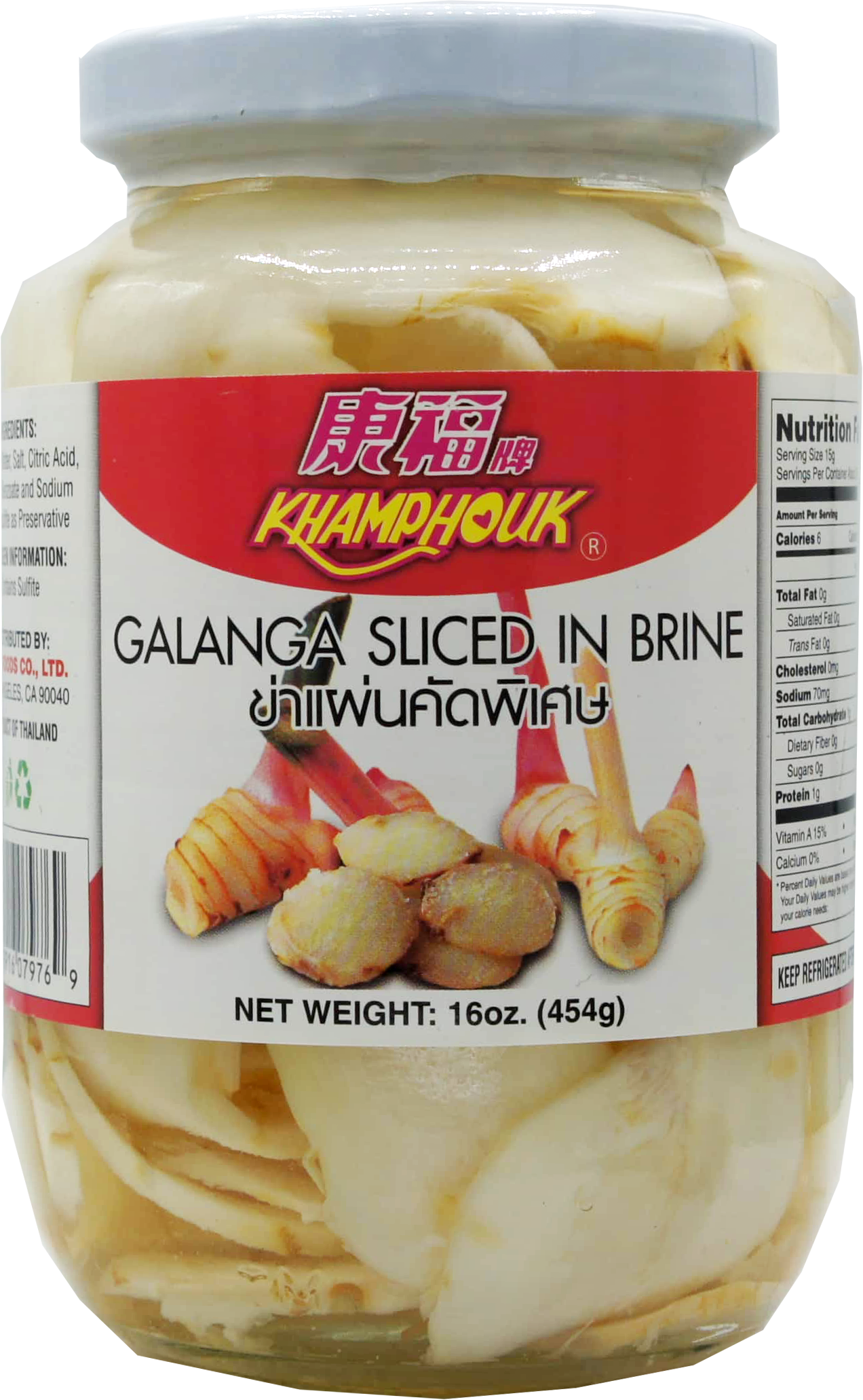 KHAMPHOUK PICKLED GALANGA (SLICED) 24gj x 16oz (454g